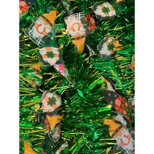 Saint Patricks Day Gnome Tinsel Garland Window Mantle Door Home Decor